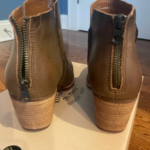 Kork-Ease Brown Ankle Booties with Wedge Heel - Picture 4 of 6